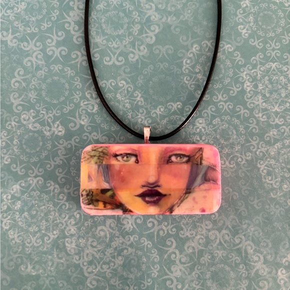 Domino necklace vintage lady - Picture 4 of 4